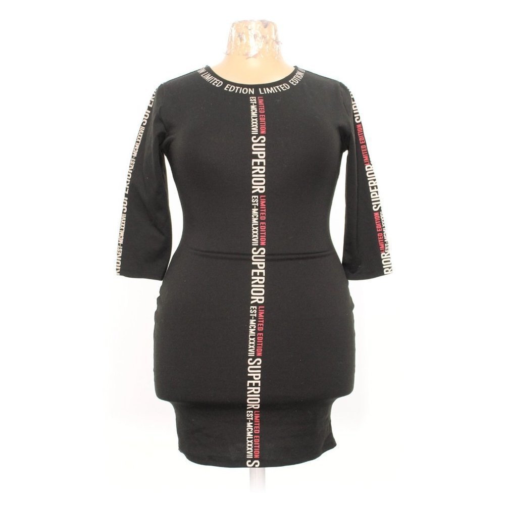 Redfox Black Bodycon Dress — 2X — NWOT